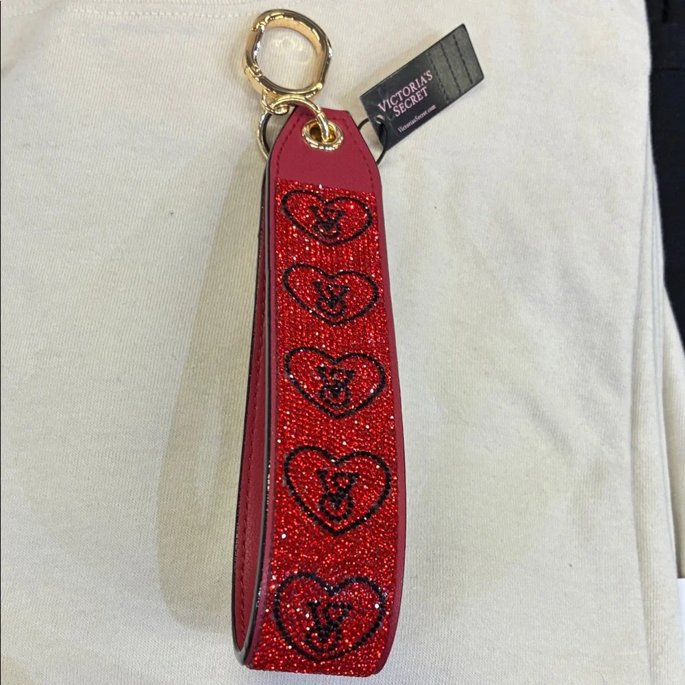 Victoria's Secret Glittery Red Heart Keychain - Picture 3 of 8